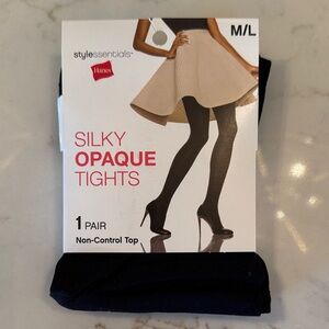 Hanes Silky Opaque Tights - Black